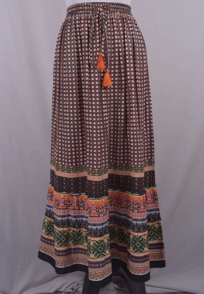 Printed Midi Skirt